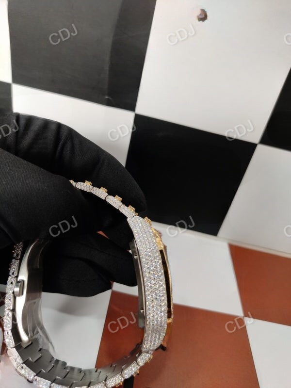VVS Moissanite Cartier Hip Hop Watch customdiamjewel