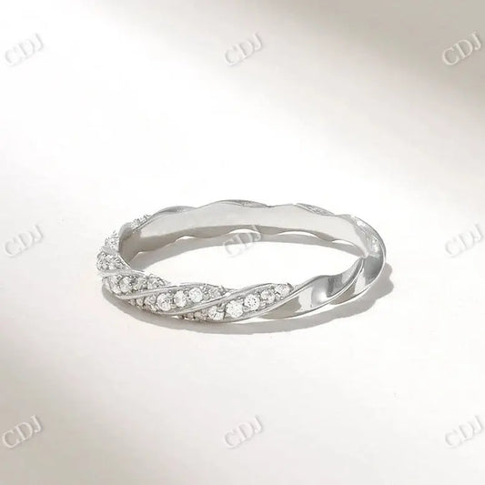 0.22CTW Twisted Half Eternity Lab Grown Diamond Wedding Band  customdiamjewel 10KT White Gold VVS-EF