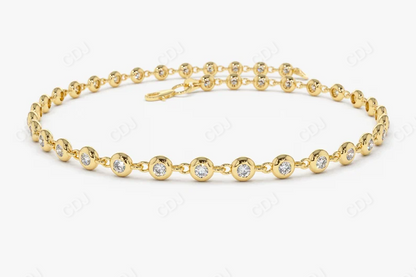 14k Gold Bezel Set Diamond Tennis Bracelet