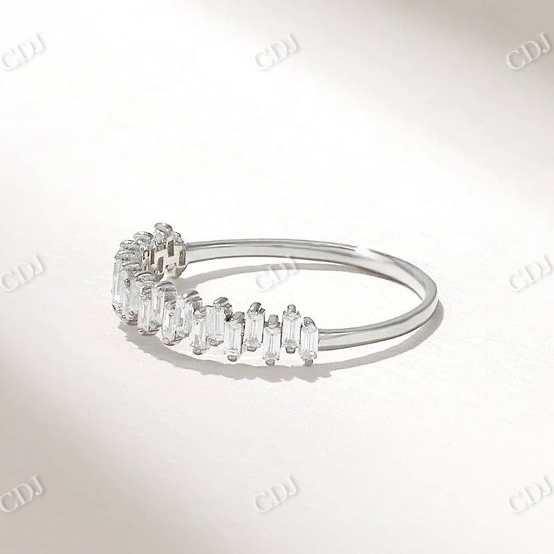 0.33CTW Baguette Cut CVD Diamond Half Eternity Women's Wedding Band  customdiamjewel 10KT White Gold VVS-EF