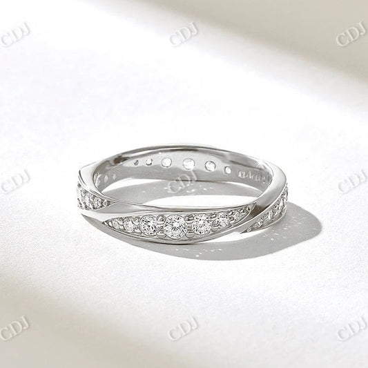 0.76CTW Alternating Round Lab Grown Diamond Full Eternity Wedding Band  customdiamjewel 10KT White Gold VVS-EF