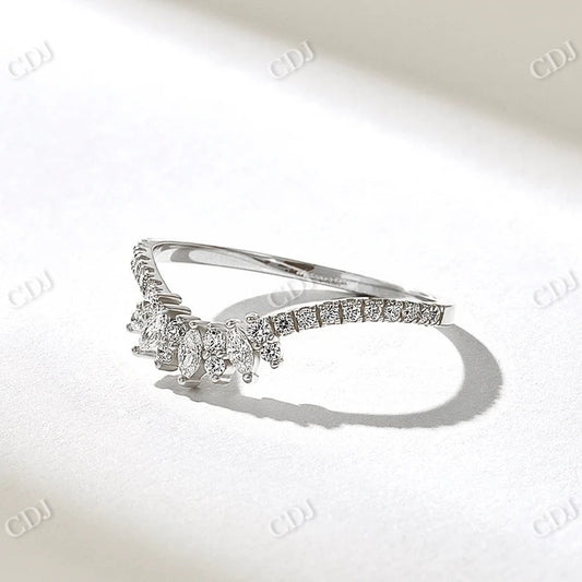 0.44CTW Curved Diamond Tiara Style Wedding Band  customdiamjewel 10KT White Gold VVS-EF