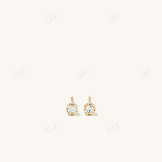 0.1CTW Lab Grown round Diamond Stud Earrings  customdiamjewel Sterling Silver Yellow Gold VVS-EF