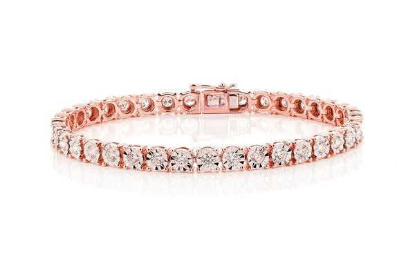 Round Cut Solid Gold Diamond Tennis Bracelet  customdiamjewel   