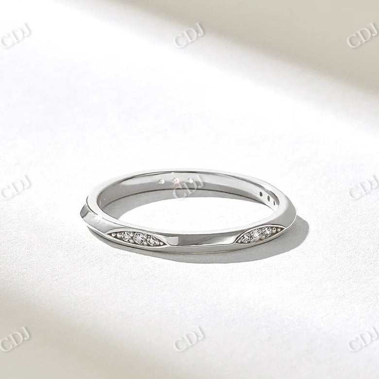 0.15CTW Full Eternity Lab Grown Diamond Pinched Wedding Band  customdiamjewel 10KT White Gold VVS-EF