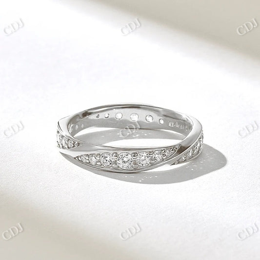 0.76CTW Pave Diamond Twist Wedding Band  customdiamjewel 10KT White Gold VVS-EF