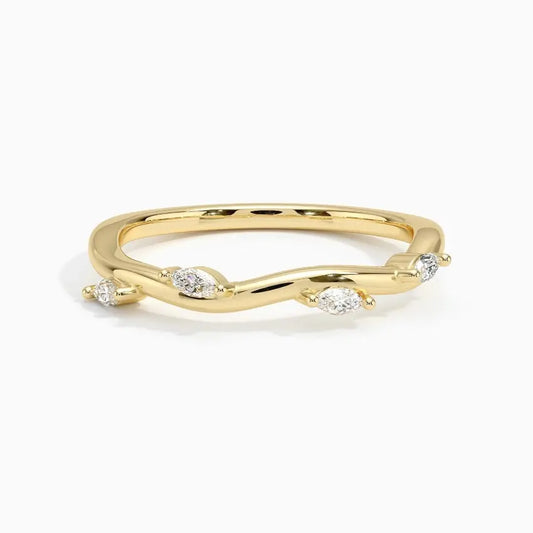 0.13 CTW Lab Grown Diamond Wedding Ring  customdiamjewel 10KT Yellow Gold VVS-EF