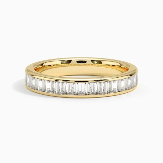 Channel Set 0.95CTW Lab Grown Baguette Diamond Ring  customdiamjewel 10KT Yellow Gold VVS-EF