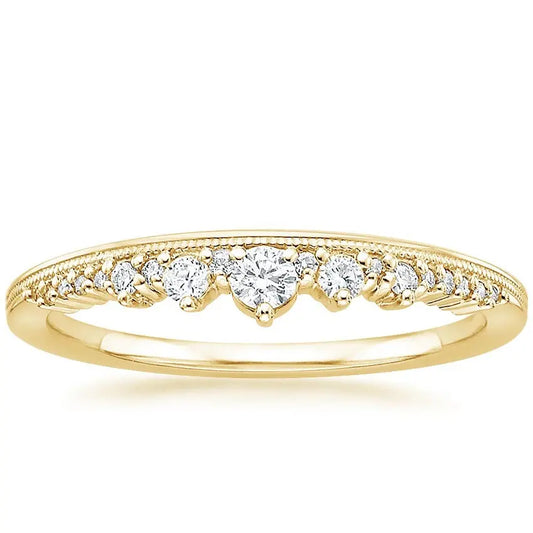 0.17CTW Delicate Multigrain Lab Grown Diamond Band  customdiamjewel 10KT Yellow Gold VVS-EF