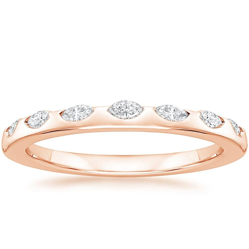 Unique marquise 0.33CTW Lab Grown Diamond Ring  customdiamjewel 10KT Rose Gold VVS-EF