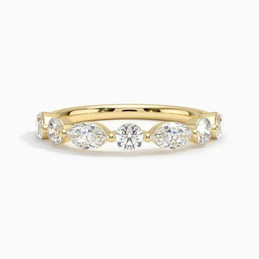 1.00CTW Round Lab Grown Diamond Wedding Band  customdiamjewel 10KT Yellow Gold VVS-EF