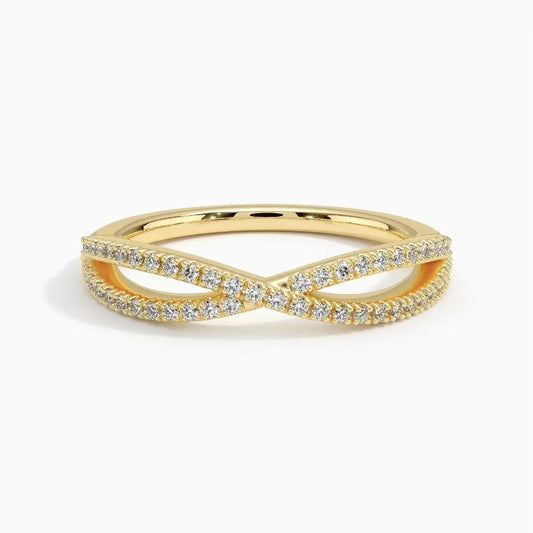 0.25CTW Lab Grown Diamond Infinity Half Eternity Band  customdiamjewel 10KT Yellow Gold VVS-EF