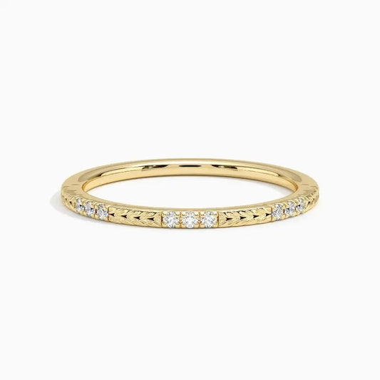 0.13CTW Lab Grown Diamond Scarlett Band  customdiamjewel 10KT Yellow Gold VVS-EF