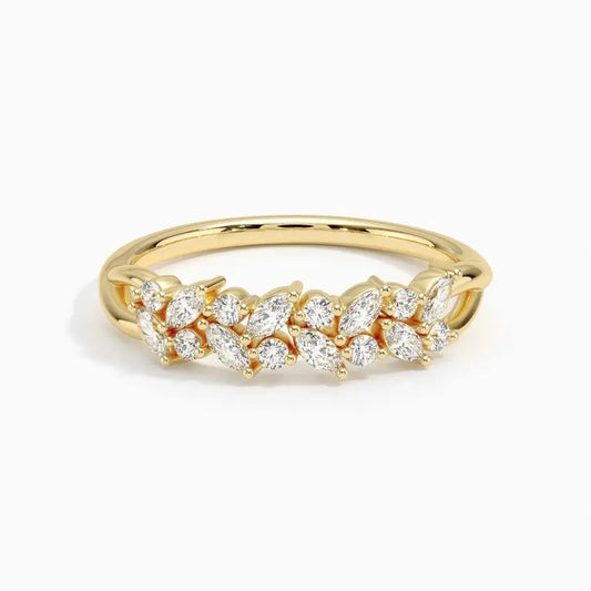 0.38 CTW Jardiniere Lab Grown Diamond Ring  customdiamjewel 10KT Yellow Gold VVS-EF