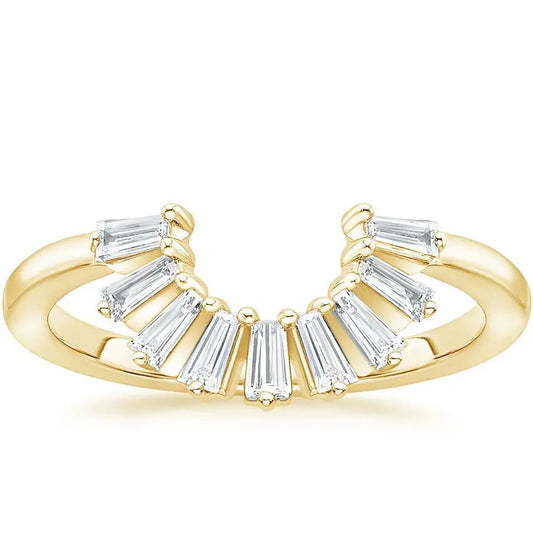 0.50CTW Baguette Lab Grown Diamond Cluster Wedding Band  customdiamjewel 10KT Yellow Gold VVS-EF
