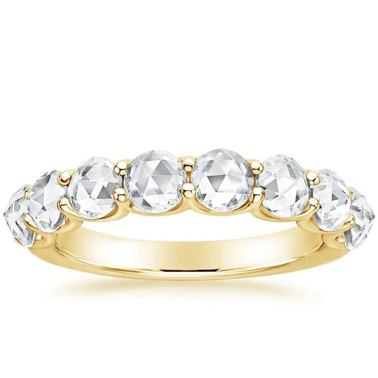 1.20CTW Rose Cut Lab Grown Diamond Wedding Band  customdiamjewel 10KT Yellow Gold VVS-EF