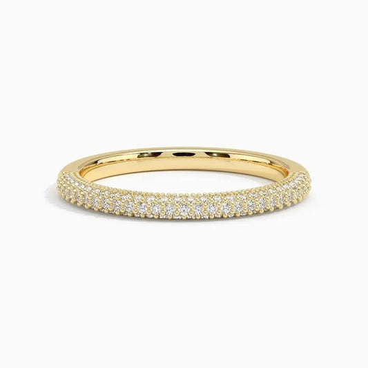 0.29CTW Micro Pave Lab Grown Diamond Wedding Band  customdiamjewel 10KT Yellow Gold VVS-EF