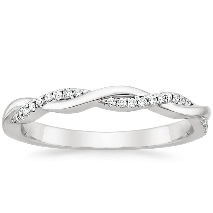 0.13 CTW Twisted Lab Grown Diamond Wedding Ring  customdiamjewel 10KT White Gold VVS-EF