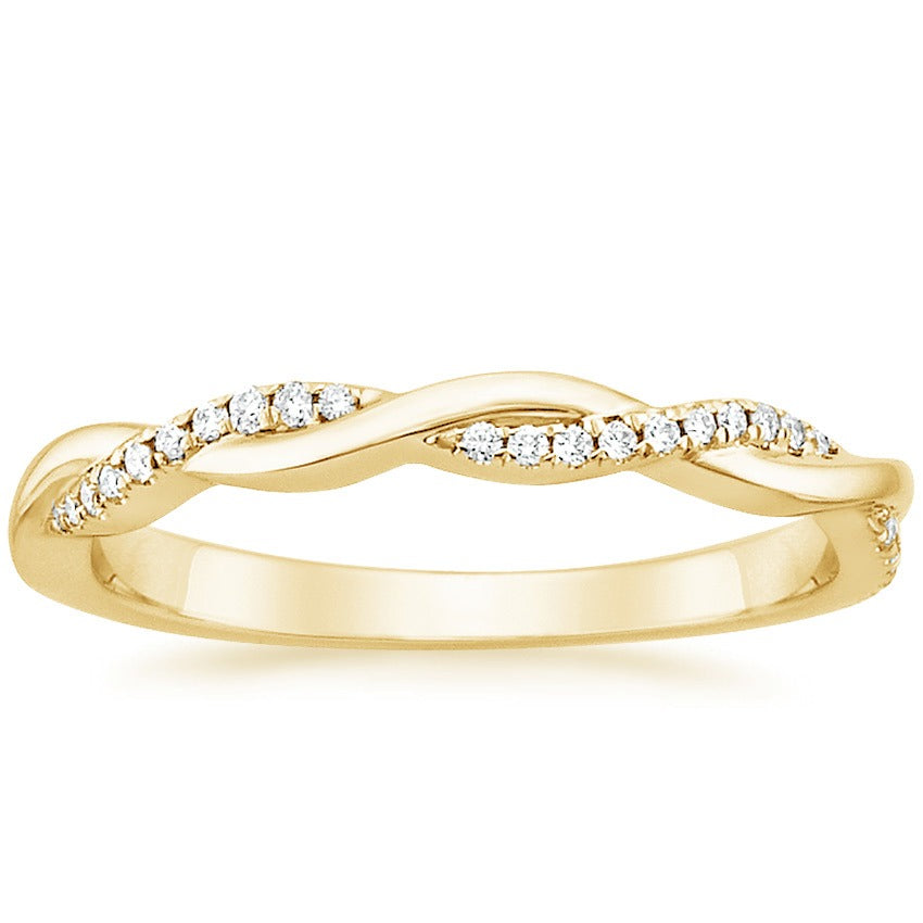 0.13 CTW Twisted Lab Grown Diamond Wedding Ring  customdiamjewel 10KT Yellow Gold VVS-EF