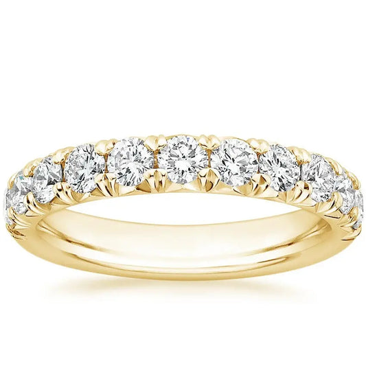 Half Eternity Round 0.91CTW Lab Grown Diamond Ring  customdiamjewel 10KT Yellow Gold VVS-EF