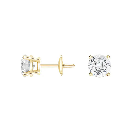 1.0 CTW Diamond Stud Earrings  customdiamjewel 10KT Yellow Gold VVS-EF