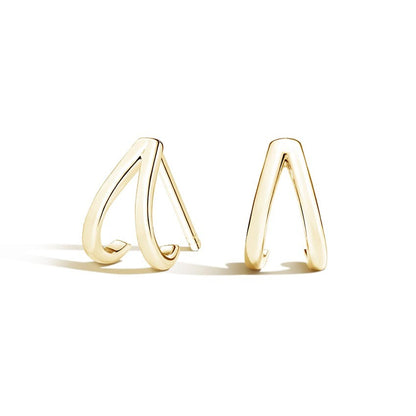 Unique Geometric Shape Solid Gold Earrings  customdiamjewel 10KT Yellow Gold 