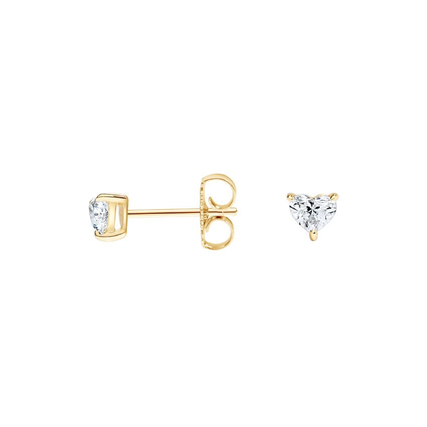Solitaire 0.25 CTW Heart Cut Diamond Earrings