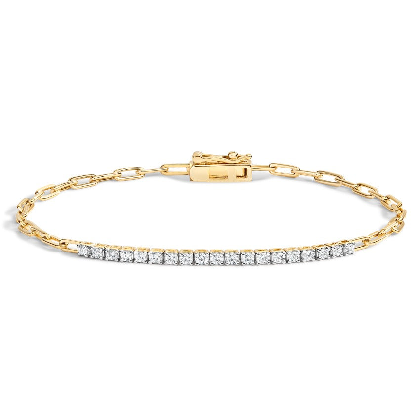 0.50CTW Straight Diamond Tennis Chain Bracelet