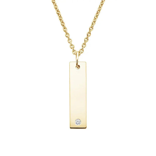 0.03CT Bar Diamond Pendant  customdiamjewel 10KT Yellow Gold VVS-EF
