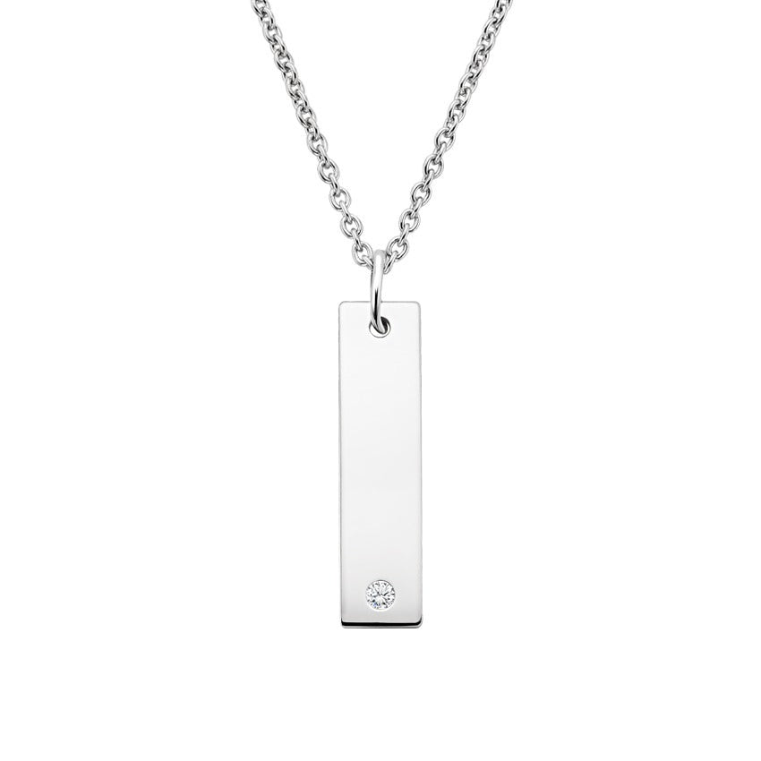 0.03CT Bar Diamond Pendant  customdiamjewel 10KT White Gold VVS-EF