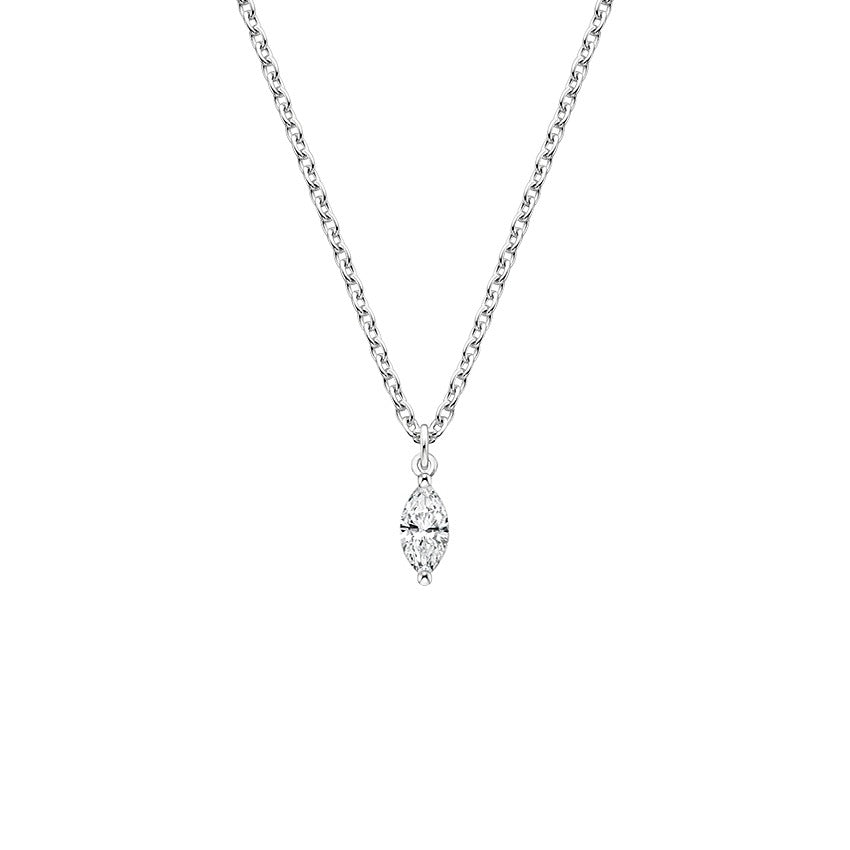 0.16CTW Marquise Diamond Necklace For Her  customdiamjewel 10K White Gold VVS-EF