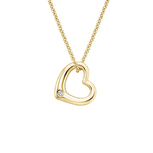 0.03CT Heart Diamond Necklace  customdiamjewel 10KT Yellow Gold VVS-EF