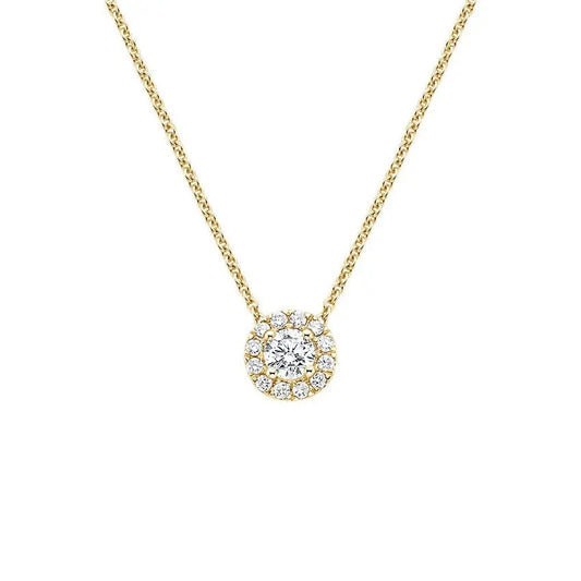 0.40CTW Diamond Halo Pendant  customdiamjewel   