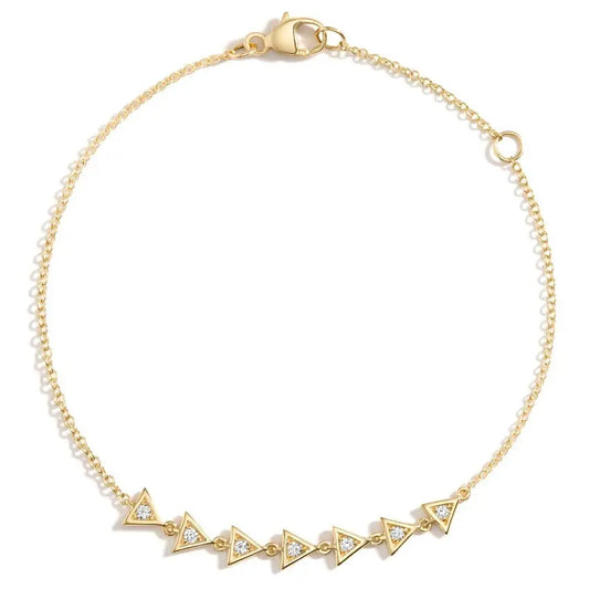 0.10CTW Diamond Triangle Shape Bracelet  customdiamjewel 10KT Yellow Gold VVS-EF