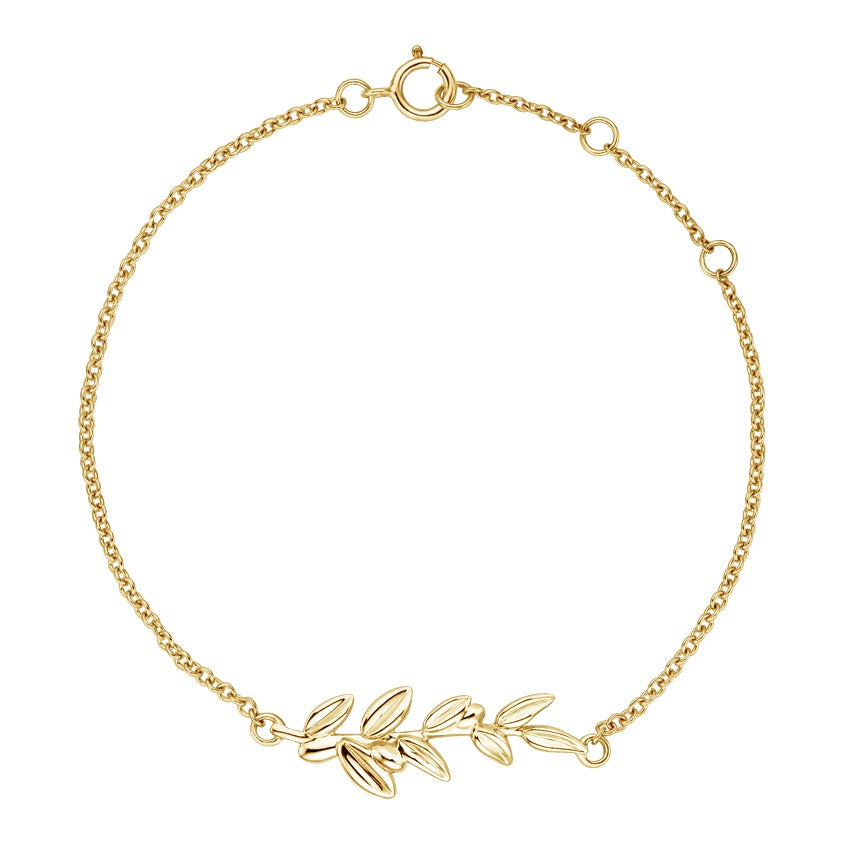 Nature Inspired Solid Gold Bracelet  customdiamjewel 10KT Yellow Gold 