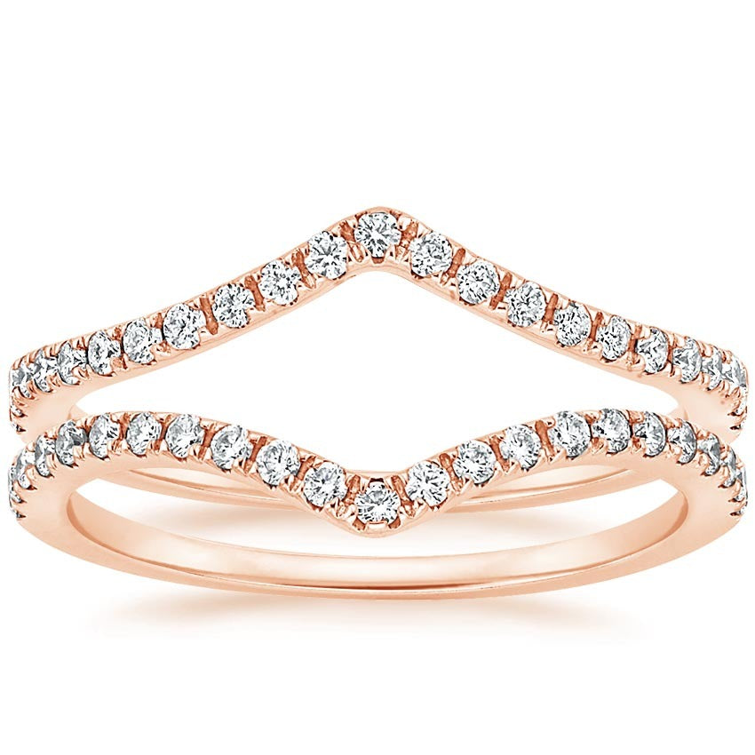 0.33CTW Lab Grown Diamond Curved Wedding Band  customdiamjewel 10KT Rose Gold VVS-EF