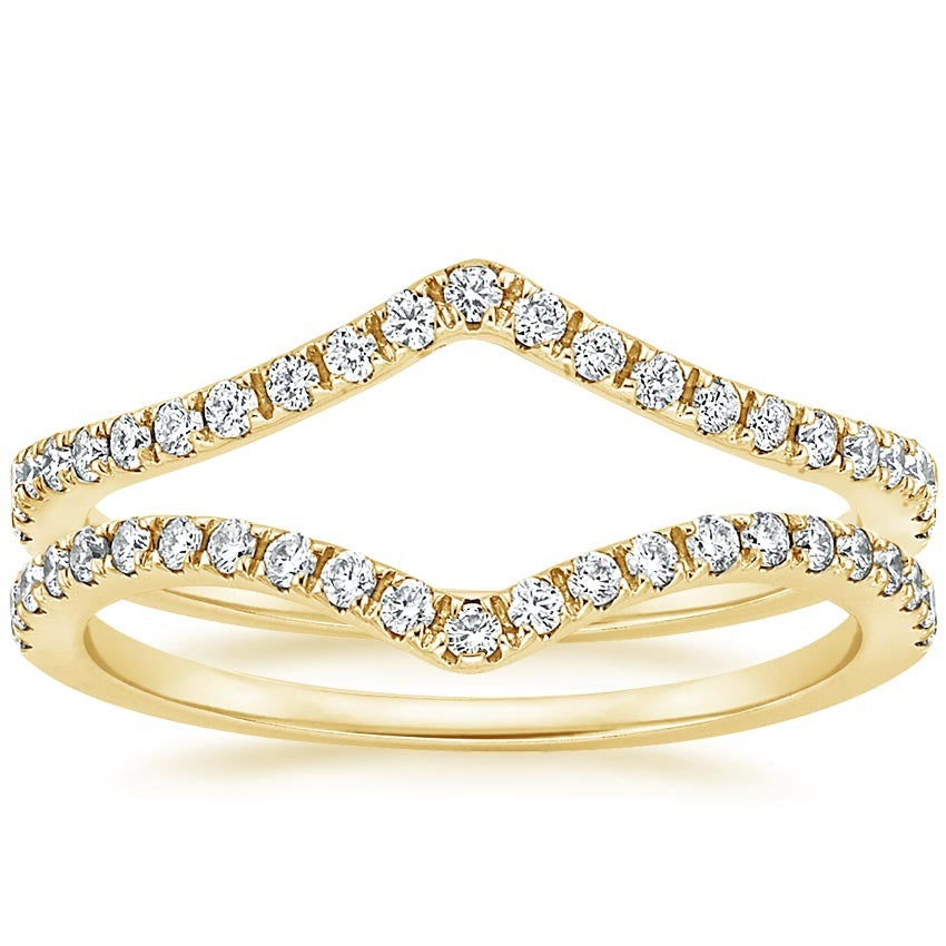 0.33CTW Lab Grown Diamond Curved Wedding Band  customdiamjewel 10KT Yellow Gold VVS-EF