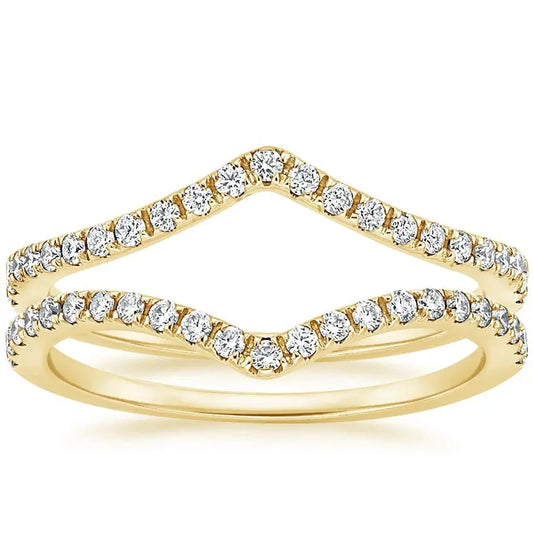 0.33CTW Lab Grown Diamond Curved Wedding Band  customdiamjewel 10KT Yellow Gold VVS-EF