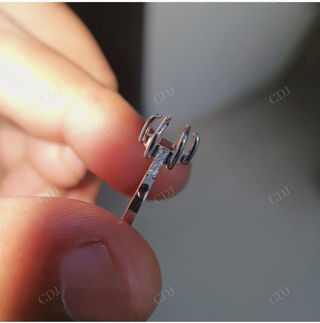 2.10CT Hexagon Salt and pepper Semi Mounting Ring  customdiamjewel   