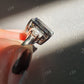 Elongated Cushion Cut Salt and pepper Moissanite side Half moon Colorless Moissanite Ring  customdiamjewel   