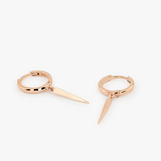 14K Gold Drop Single Spike Earrings  customdiamjewel 10KT Rose Gold 
