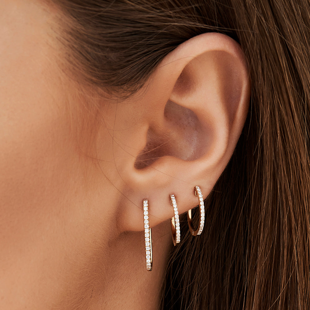0.17CTW Diamond Hoop Earrings  customdiamjewel   