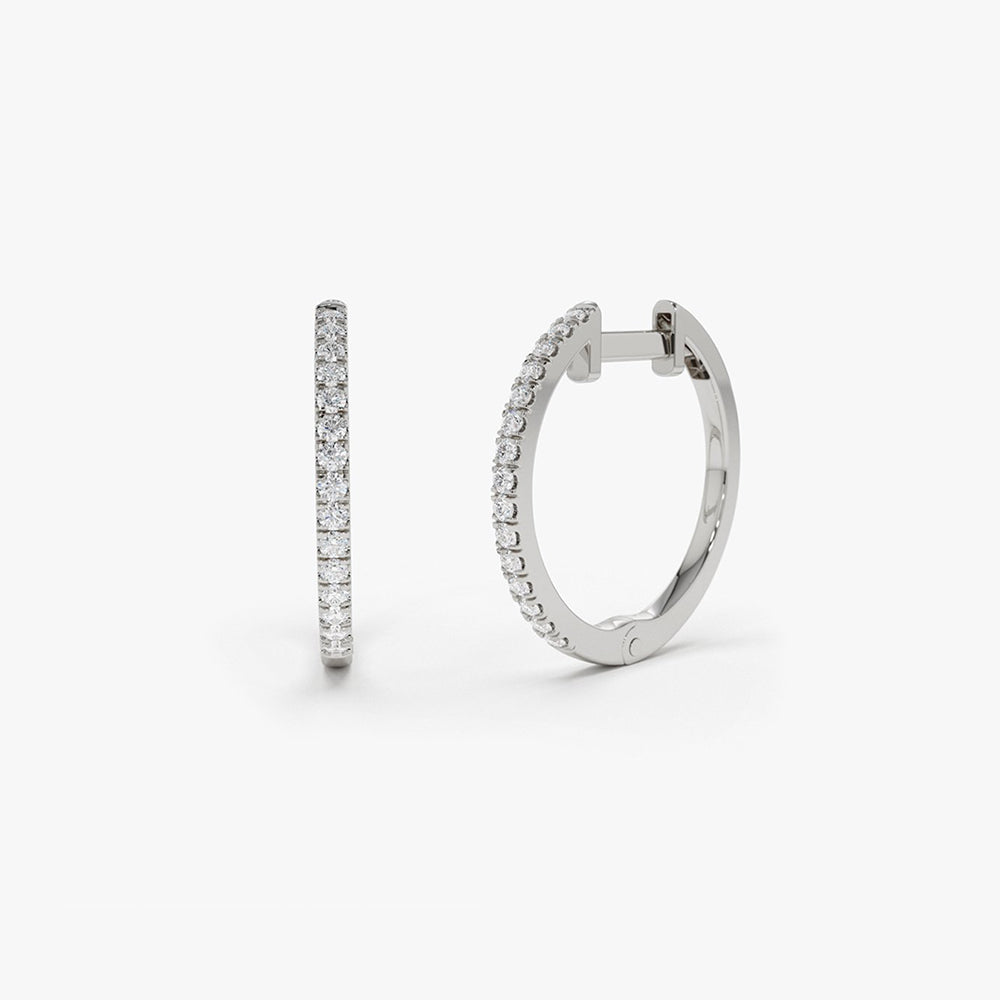 0.17CTW Diamond Hoop Earrings  customdiamjewel 10KT White Gold VVS-EF