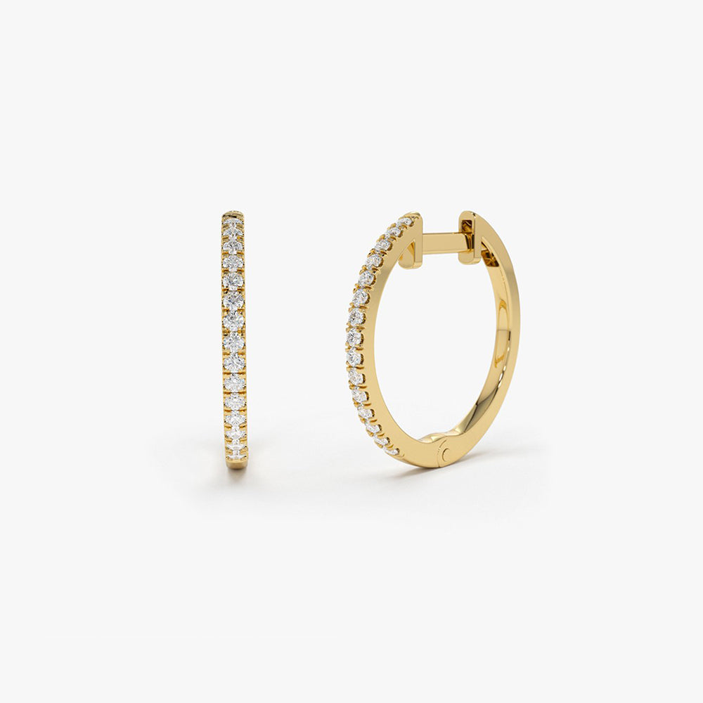 0.17CTW Diamond Hoop Earrings  customdiamjewel 10KT Yellow Gold VVS-EF
