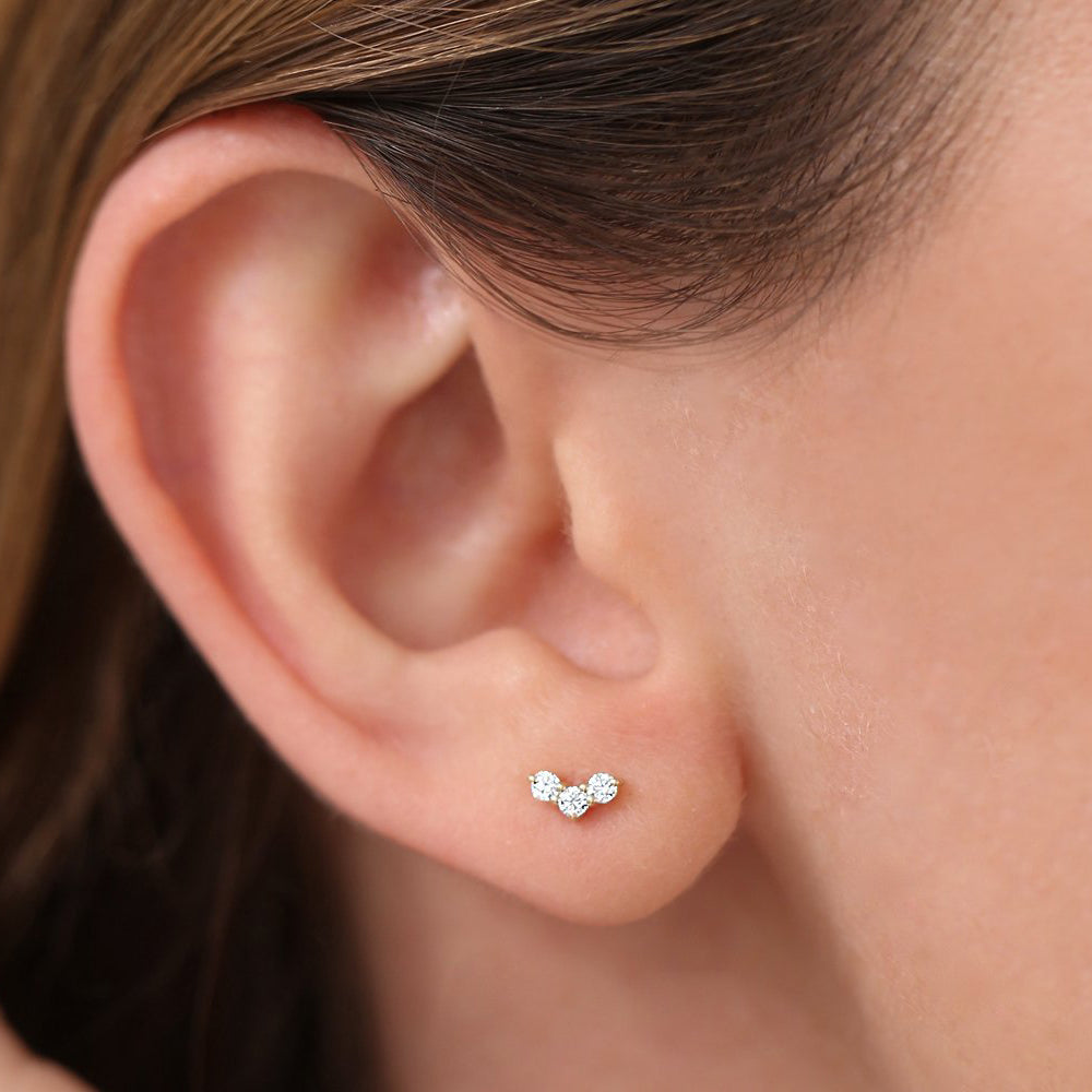 0.15CTW Trio Diamond Stud Earrings  customdiamjewel   