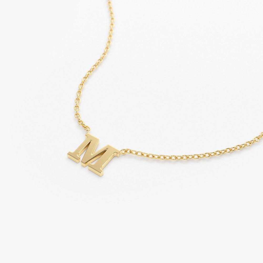 14k Gold Single Initial Necklace  customdiamjewel   