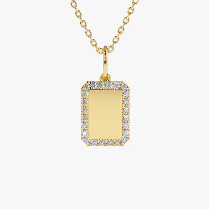 0.18CTW Diamond Tag Initial Necklace  customdiamjewel 10KT Yellow Gold VVS-EF