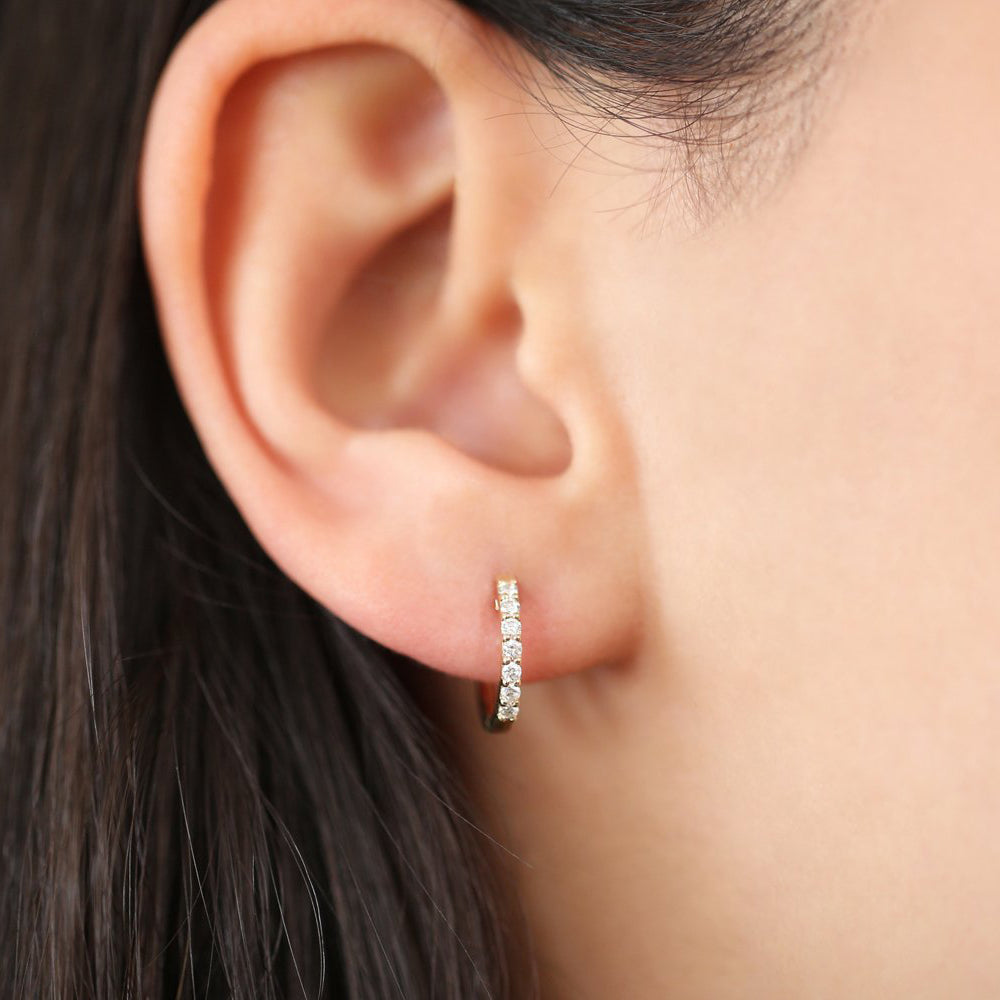 0.23CTW Diamond Huggie Hoops Earrings