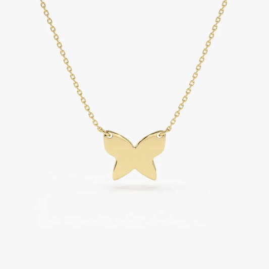14K Gold Butterfly Pendant Necklace  customdiamjewel 10KT Yellow Gold VVS-EF