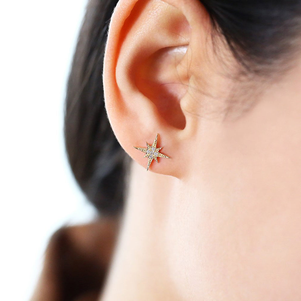 0.07CTW Starburst Diamond Earrings